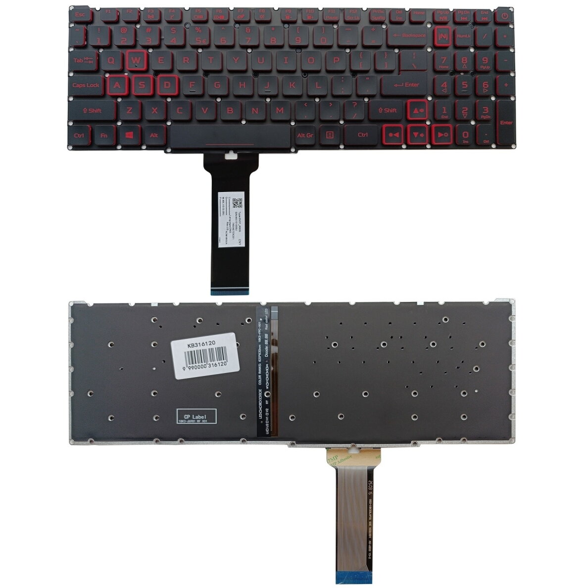 Klaviatūra ACER: Nitro 5 Gaming AN515-54, AN515-55, AN715-51, su pašvietimu