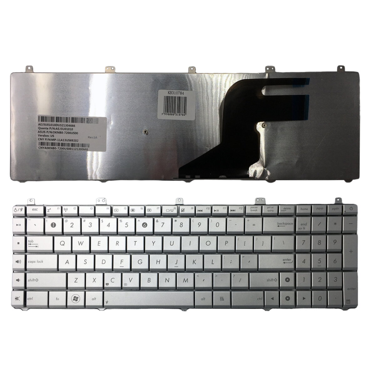 Klaviatūra ASUS N55 N55SL (sidabrinė) Klaviatūra ASUS N55 N55SL (sidabrinė)