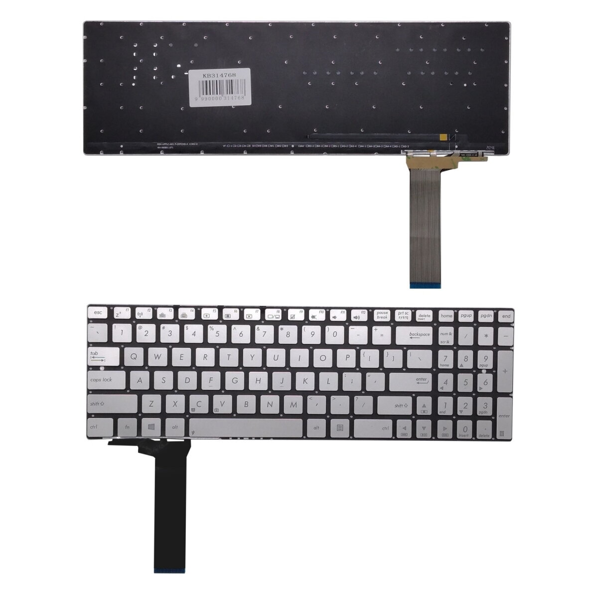 Klaviatūra ASUS N550J, US (sidabrinė) Klaviatūra ASUS N550J, US (sidabrinė)