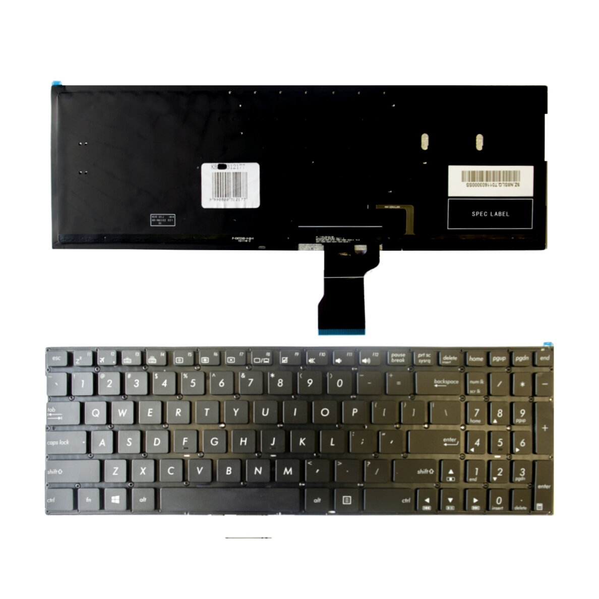 Klaviatūra ASUS: UX52, UX52A, UX52V, UX52VS, UX501 su apšvietimu Klaviatūra ASUS: UX52, UX52A, UX52V, UX52VS, UX501 su apšvietimu