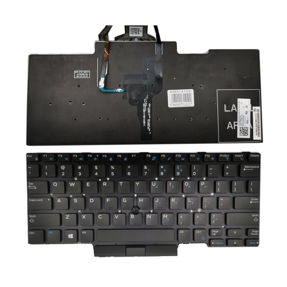 Klaviatūra DELL Latitude: E5450, E5470, E5480 su apšvietimu ir „trackpoint“ Klaviatūra DELL Latitude: E5450, E5470, E5480 su apšvietimu ir „trackpoint“