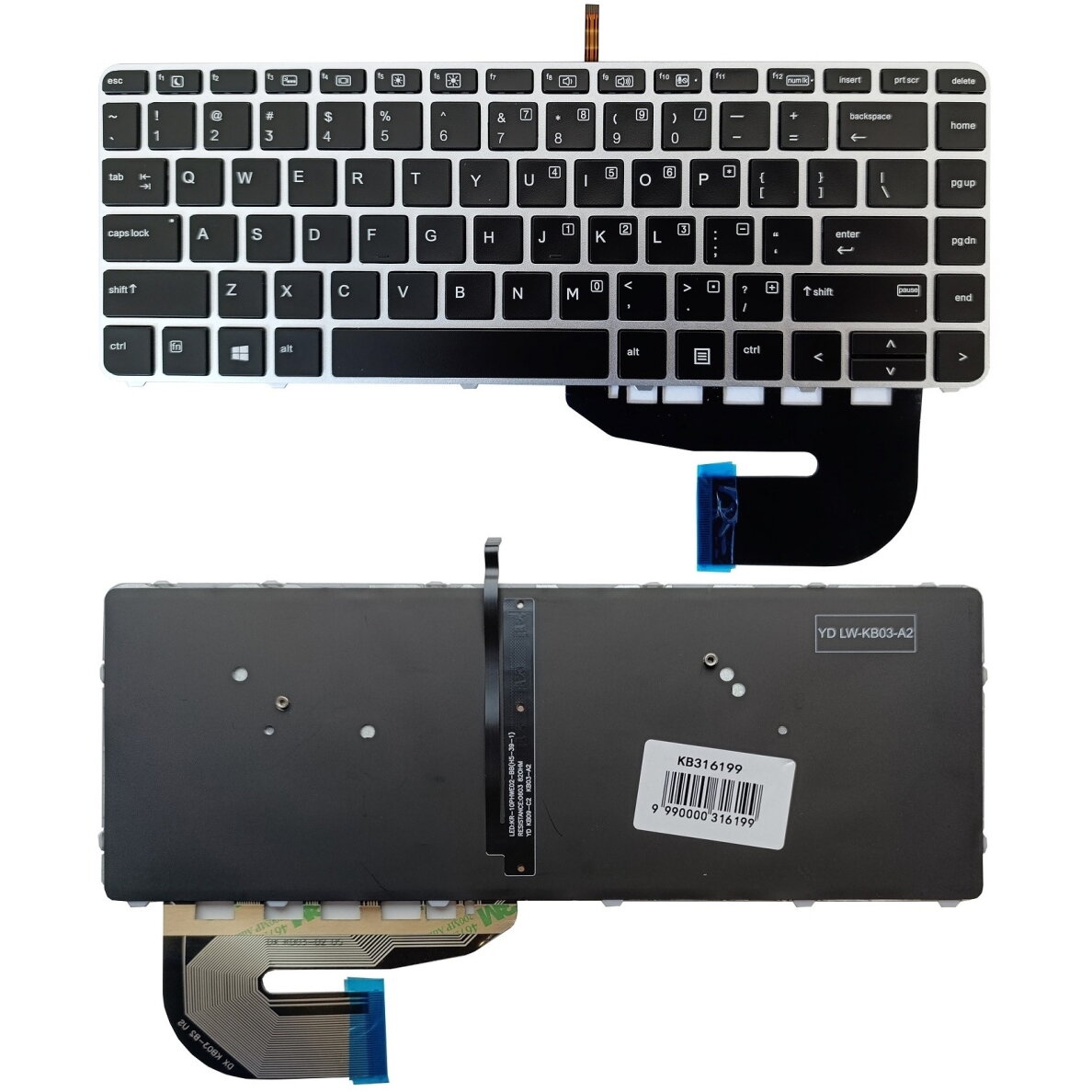 Klaviatūra HP EliteBook 840 G3 G4, su pašvietimu, US Klaviatūra HP EliteBook 840 G3 G4, su pašvietimu, US