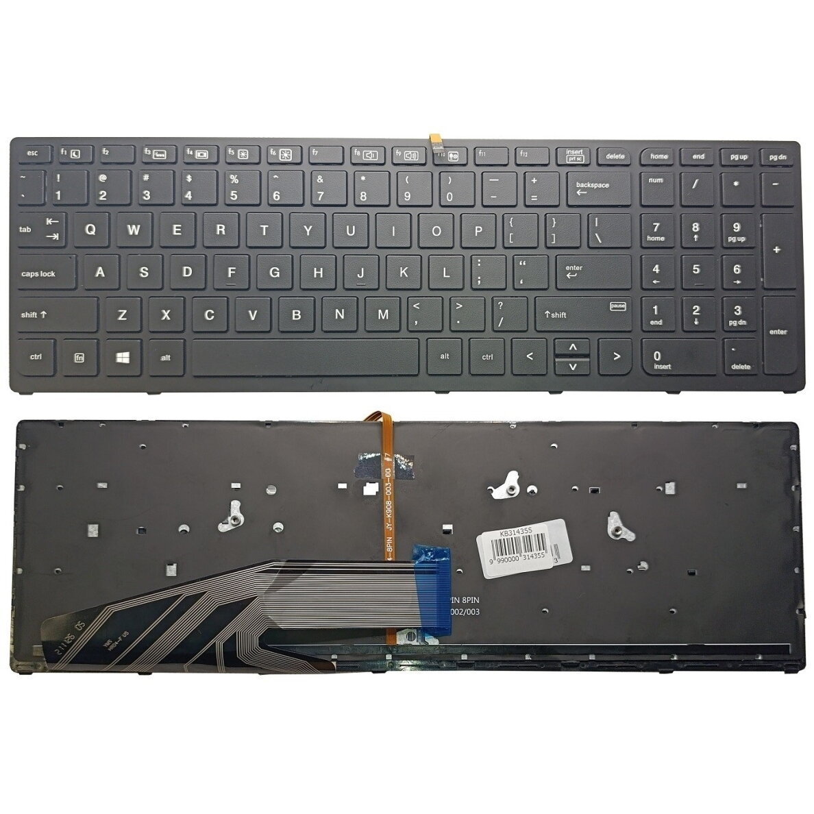 Klaviatūra HP ZBook 15 G3, G4, 17 G3, G4 (US) su pašvietimu Klaviatūra HP ZBook 15 G3, G4, 17 G3, G4 (US) su pašvietimu