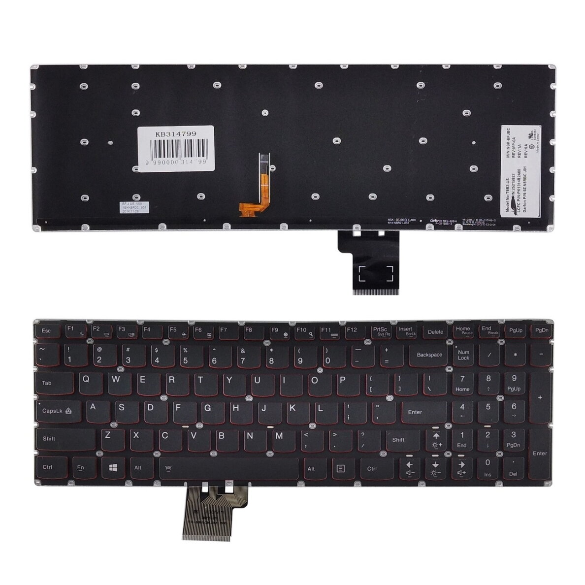 Klaviatūra LENOVO Erazer: Y50, Y50-70, Y70-70; Ideapad: U530 su pašvietimu
