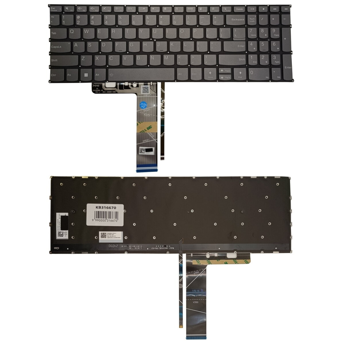Klaviatūra LENOVO IdeaPad Slim 3 15IAH8, su pašvietimu, US Klaviatūra LENOVO IdeaPad Slim 3 15IAH8, su pašvietimu, US