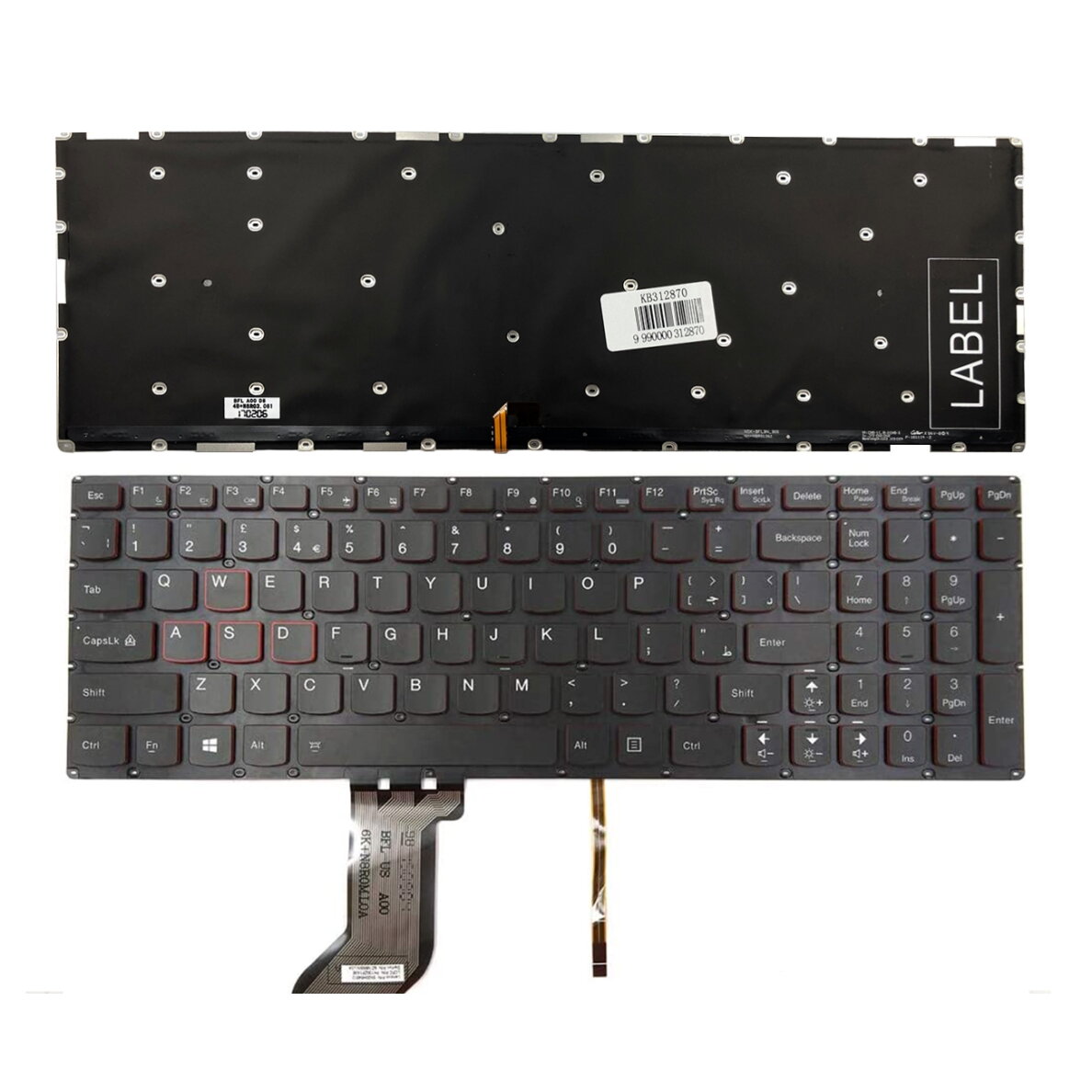 Klaviatūra Lenovo: Ideapad Y700, Y700-15ISK, Y700-17ISK su apšvietimu Klaviatūra Lenovo: Ideapad Y700, Y700-15ISK, Y700-17ISK su apšvietimu