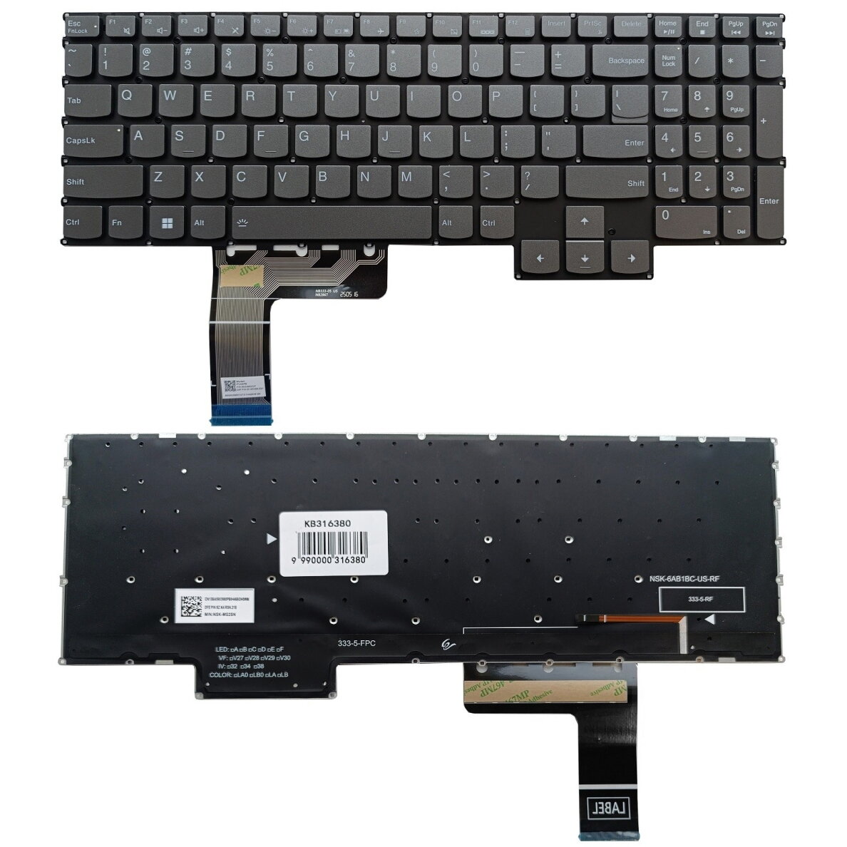 Klaviatūra LENOVO Legion LOQ 15APH8, su pašvietimu, US Klaviatūra LENOVO Legion LOQ 15APH8, su pašvietimu, US