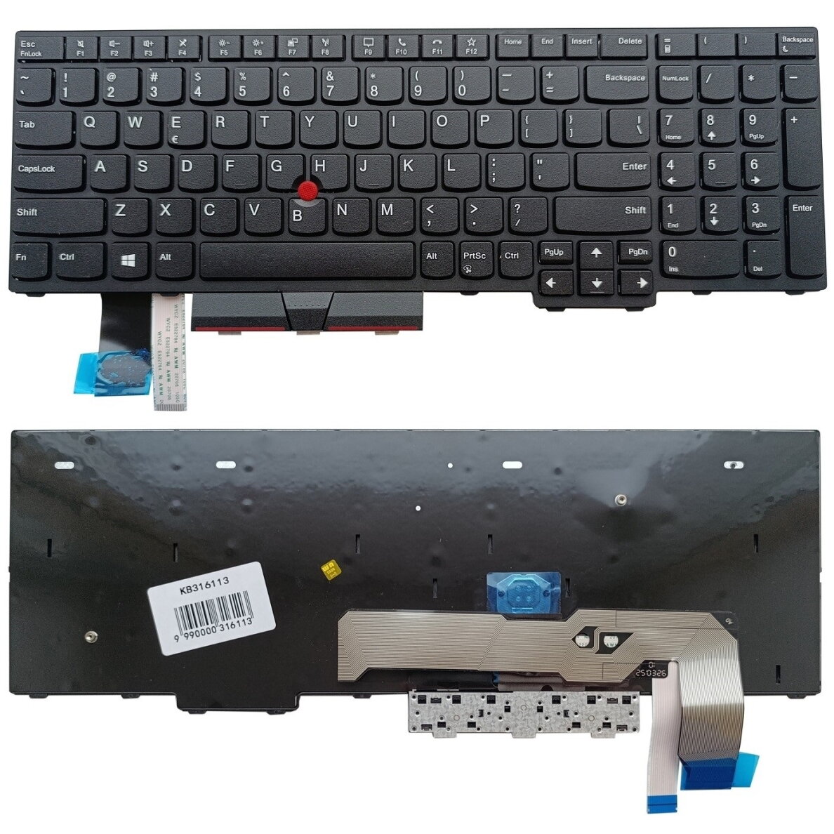 Klaviatūra LENOVO Thinkpad L15 Gen2, su pašvietimu, su “trackpoint”, su telefono mygtuku, US