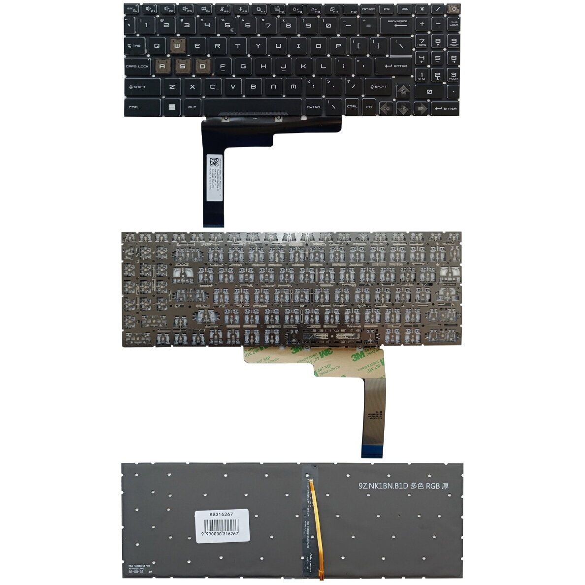 Klaviatūra MSI: GL76, GL66, GF76, GF66, su RGB apšvietimu, US