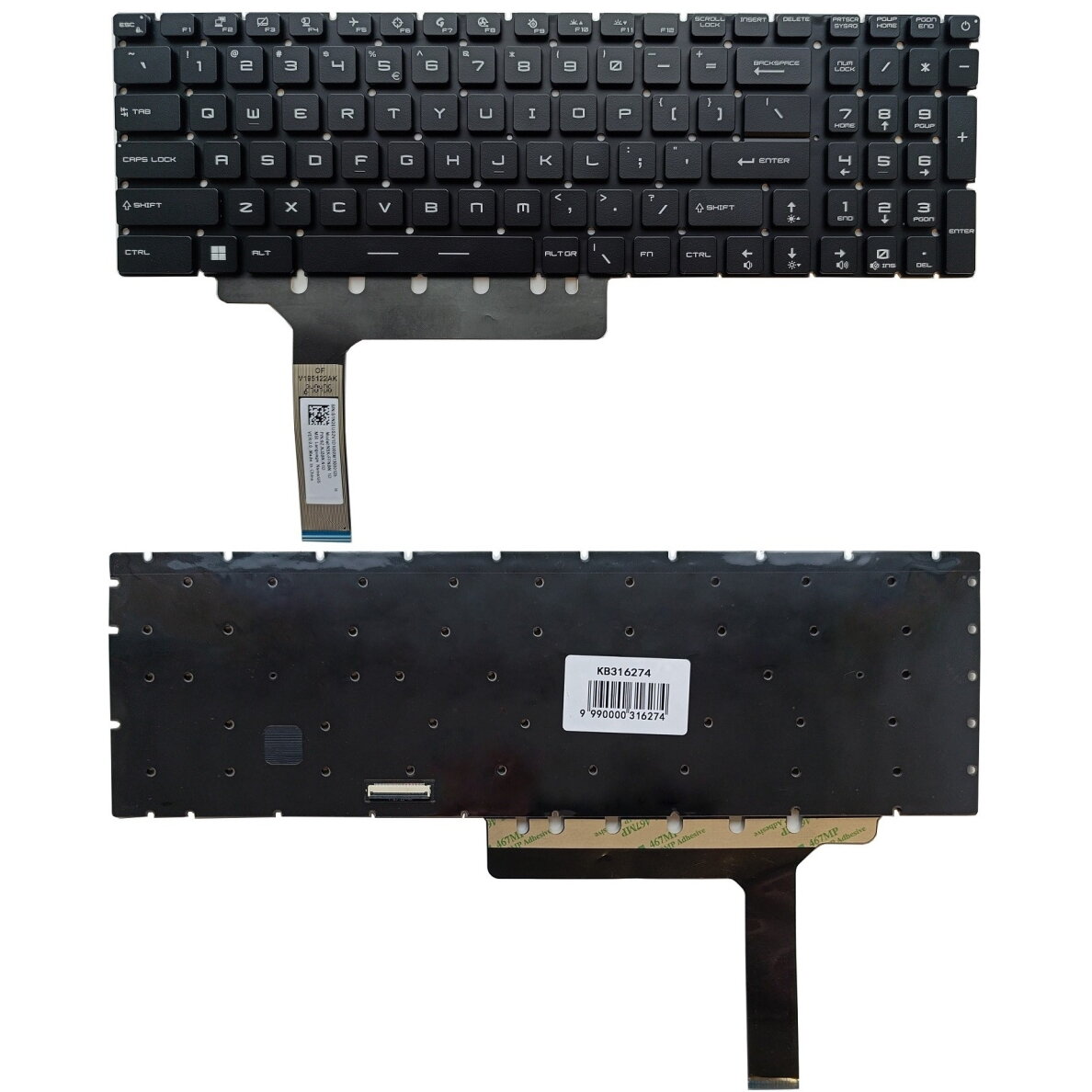 Klaviatūra MSI: GP76, GS76, GE76, su RGB apšvietimu, US