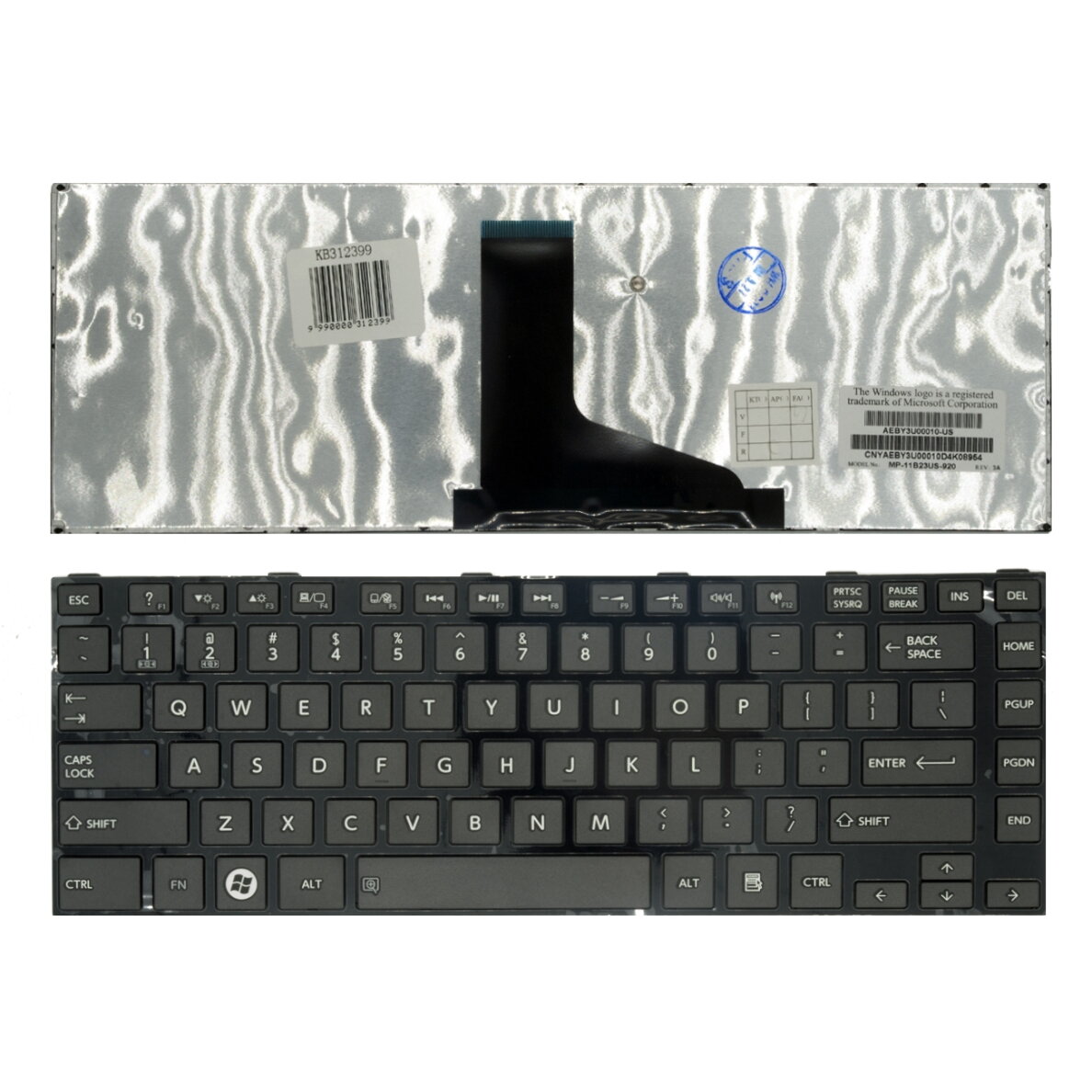 Klaviatūra TOSHIBA Satellite: L800, L805, L830, C800, C800D Klaviatūra TOSHIBA Satellite: L800, L805, L830, C800, C800D