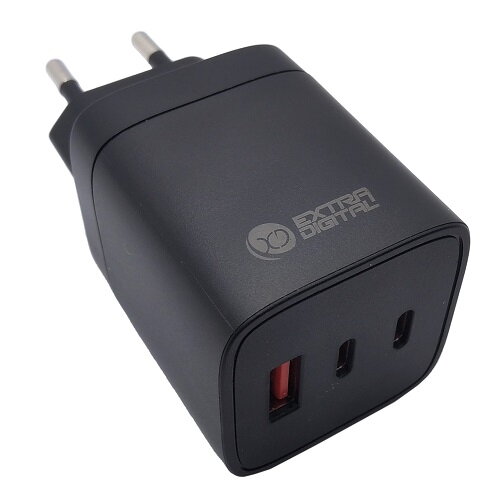 Kroviklis EXTRA DIGITAL GaN 2x USB Type-C, USB Type-A: 65W, PPS Kroviklis EXTRA DIGITAL GaN 2x USB Type-C, USB Type-A: 65W, PPS