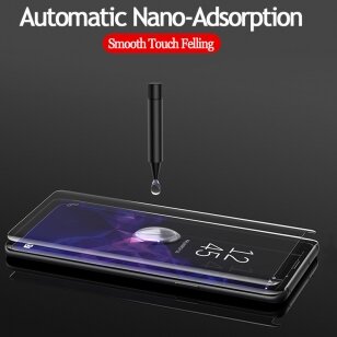 LCD apsauginis stikliukas Nano Optics 5D UV Glue iPhone XR / 11 lenktas skaidrus
