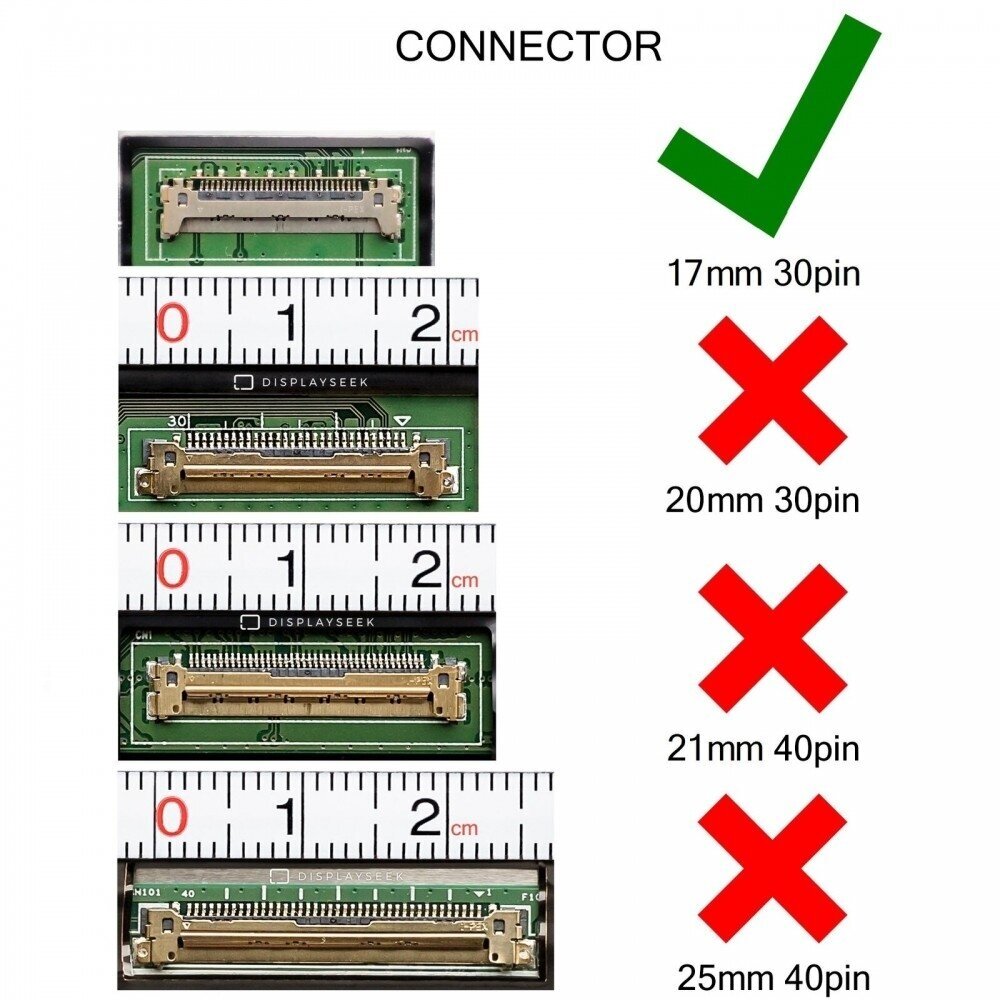 Nešiojamo kompiuterio ekranas matrica 16.0″ 1920×1200 IPS 60hz 17mm 30pin N160JCA-GE1 1