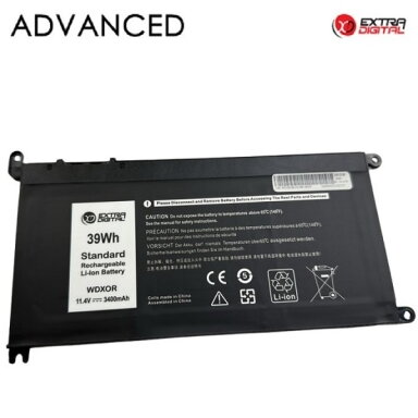 Nešiojamo kompiuterio baterija DELL WDX0R, 3400mah, Extra Digital Advanced