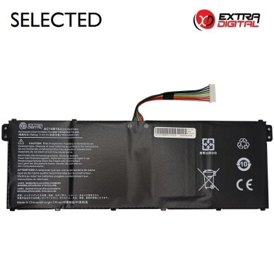 Nešiojamo kompiuterio baterija ACER AC14B18J, 3600mAh, Extra Digital Selected Nešiojamo kompiuterio baterija ACER AC14B18J, 3600mAh, Extra Digital Selected