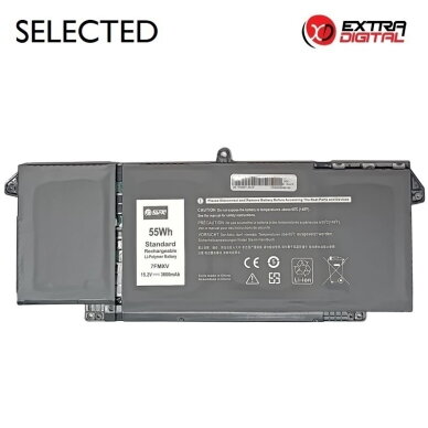 Nešiojamo kompiuterio baterija DELL 7FMXV, 3600mAh, Extra Digital Selected Nešiojamo kompiuterio baterija DELL 7FMXV, 3600mAh, Extra Digital Selected