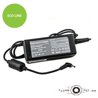 Nešiojamo kompiuterio įkroviklis ASUS 40W: 19V, 2.1A Nešiojamo kompiuterio įkroviklis ASUS 40W: 19V, 2.1A