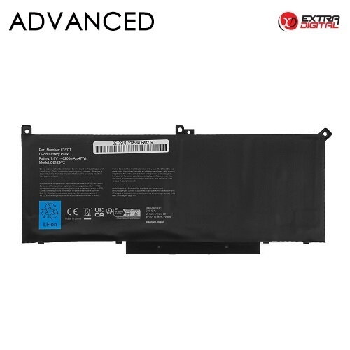 Nešiojamo kompiuterio baterija DELL F3YGT, 7200mAh, Extra Digital Advanced Nešiojamo kompiuterio baterija DELL F3YGT, 7200mAh, Extra Digital Advanced