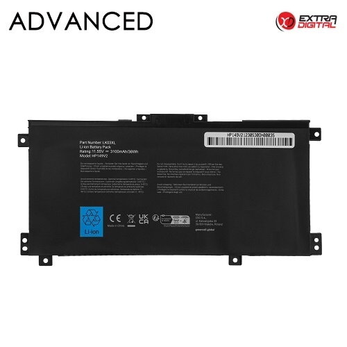 Nešiojamo kompiuterio baterija HP LK03XL, 3500mAh, Extra Digital Advanced Nešiojamo kompiuterio baterija HP LK03XL, 3500mAh, Extra Digital Advanced