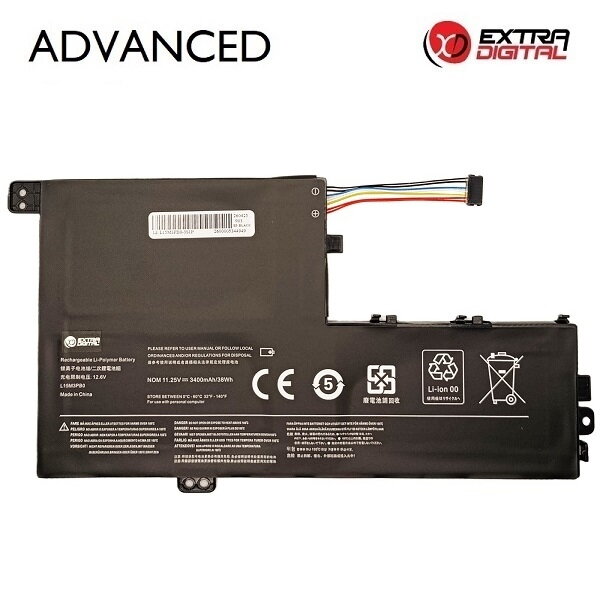 Nešiojamo kompiuterio baterija, LENOVO L15M3PB0, 3400mAh, Extra Digital Advanced Nešiojamo kompiuterio baterija, LENOVO L15M3PB0, 3400mAh, Extra Digital Advanced