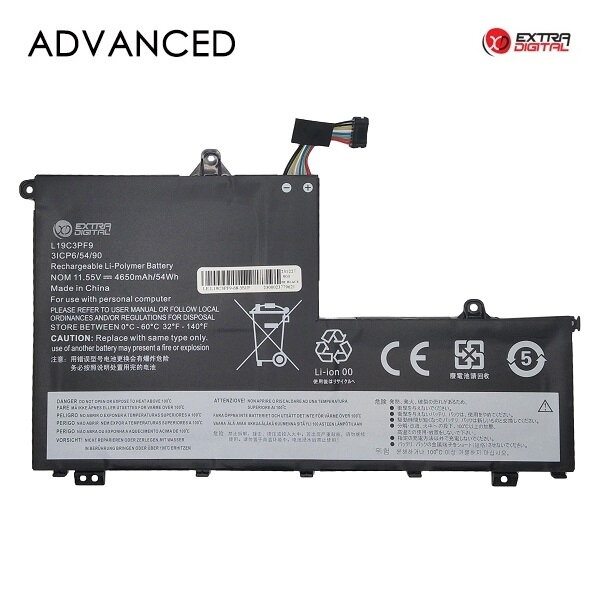 Nešiojamo kompiuterio baterija LENOVO L19C3PF9, 4650mAh, Extra Digital Advanced Nešiojamo kompiuterio baterija LENOVO L19C3PF9, 4650mAh, Extra Digital Advanced
