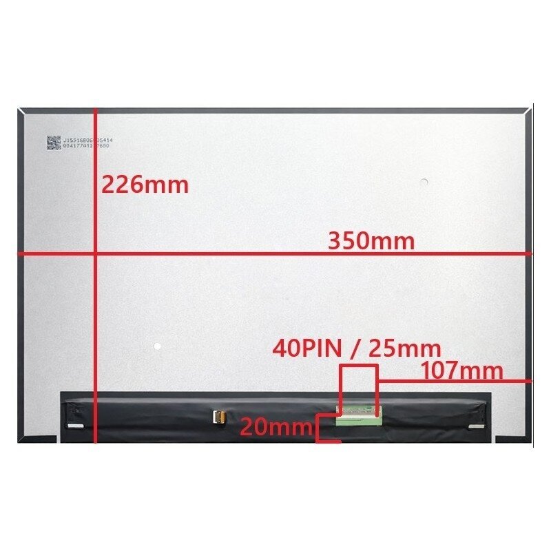 Nešiojamo kompiuterio ekranas matrica 16" 1920x1200 60HZ 40pin B160UAK01.3 TOUCH Nešiojamo kompiuterio ekranas matrica 16" 1920x1200 60HZ 40pin B160UAK01.3 TOUCH