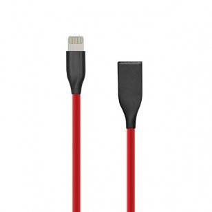 Silikoninis kabelis USB-Lightning (raudonas, 2m)