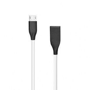 Silikoninis kabelis USB-Micro USB (baltas, 2m)